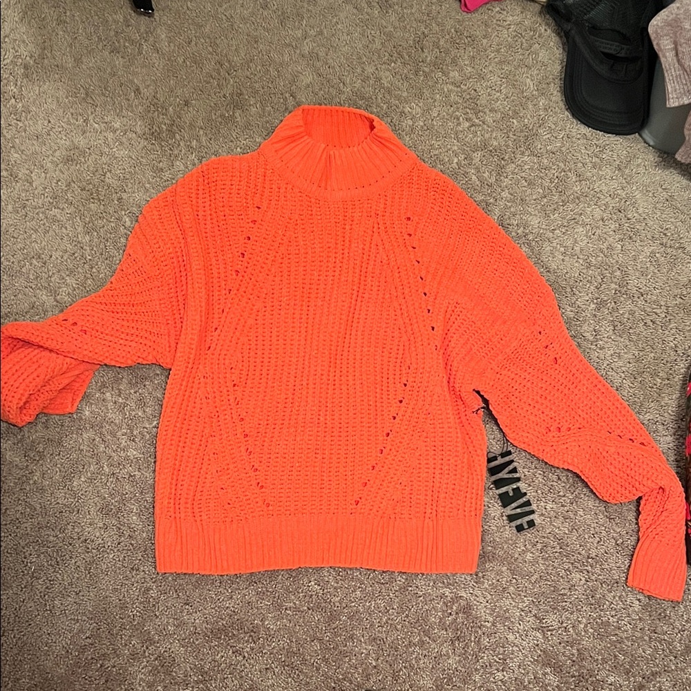 Orange Turtleneck Sweater